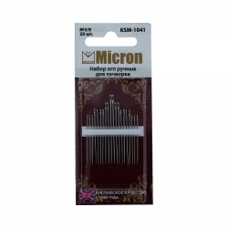 Иглы для шитья ручные "Micron"набор для пэчворка KSM-1041 в блистере 20 шт